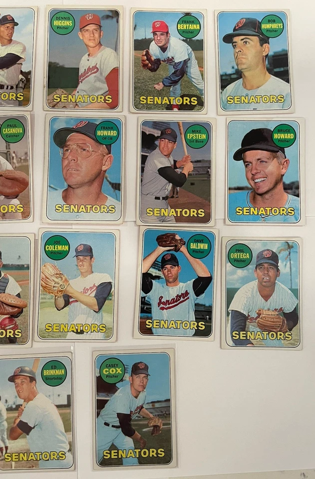 Lote 1969 Topps Washington Senators (17 cartas) - Lote de inicio del equipo - Bueno/En muy buen estado Foto 3 de 4
