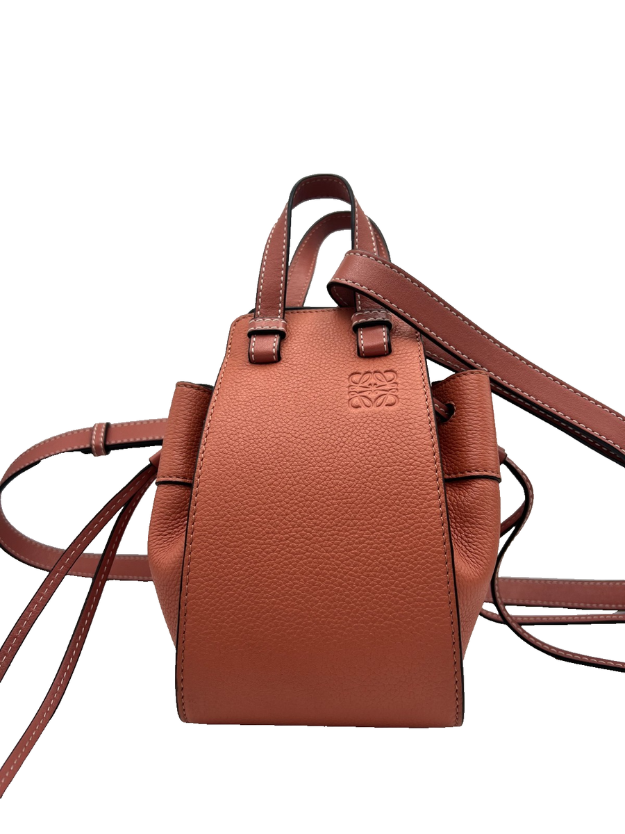 LOEWE Mini Hammock Drawstring Bag Pink Tulip Coral Pebbled