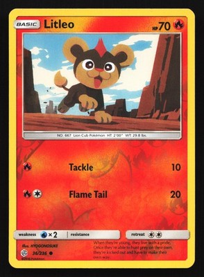 Litleo 36/236 SM - Cosmic Eclipse Common Reverse Holo Pokemon Card