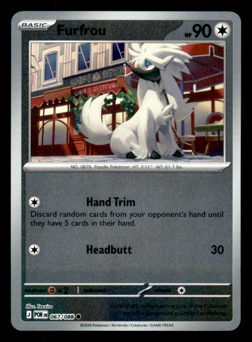 Furfrou Normal Common ME03: Perfect Order 067/088 NM