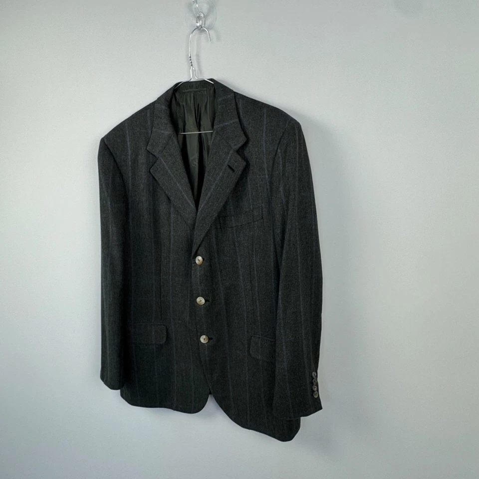 Chaqueta Blazer Brioni "Palatino" Cachemira Pura Para Hombre Gris Para Hombre Talla 54R Foto 3 de 4