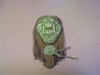 Vintage Indian Chief bust on leather Art by Amy New Mexico