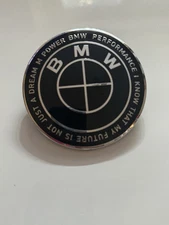 1x 45mm Steering Wheel Emblem Sticker  Badge full Black for BMW