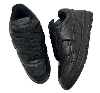 VICINITY Vortex Leather Low Top Sneakers in Black
