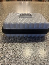 TUMI Delta Hard Shell Silver Luggage Toiletry Travel Kit Case Zip Around Full 