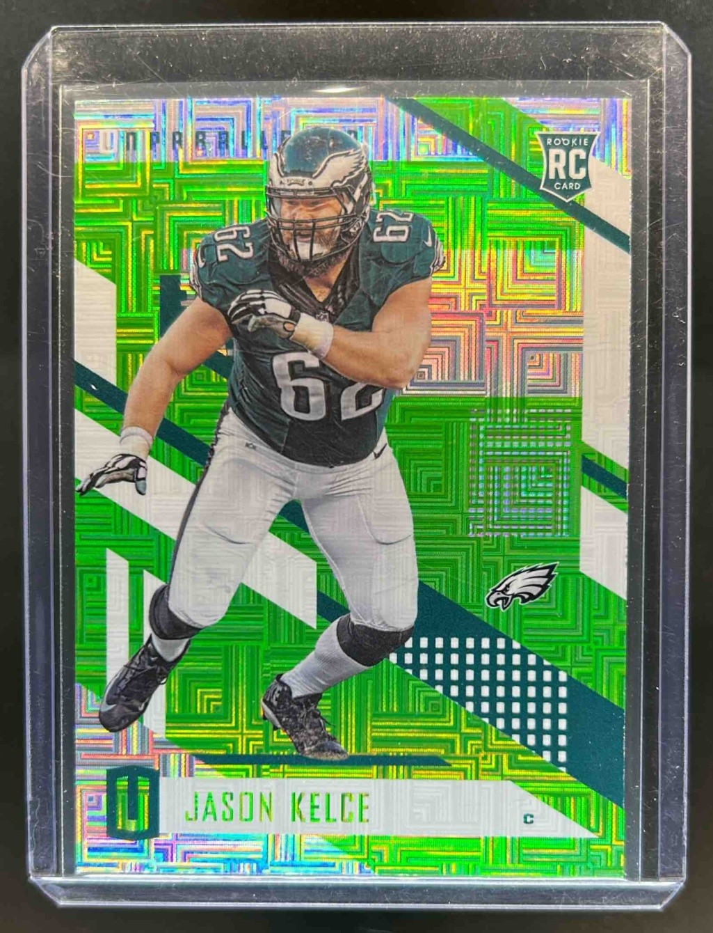 2017 Panini Unparalleled Jason Kelce RC Lime Green Rookie Eagles