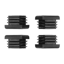 1 Inch Plastic Tubing End Caps, 4 Pcs Square Hole Plug Insert, Black
