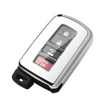 Tukellen for Toyota Key Fob Cover,Special Soft TPU Case Protector Silver