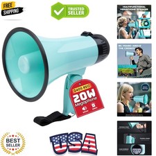 20W Megaphone Bullhorn, Built in Siren  240s Recording, 5.4" 8.6" Portable M...