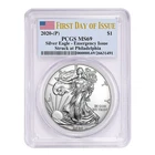 2020 (P) American Silver Eagle MS-69 PCGS (First Day of Issue)