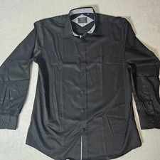 Flex Men's Luxury Collection Long Sleeve Button Up Black Shirt Large Flip Cuff
