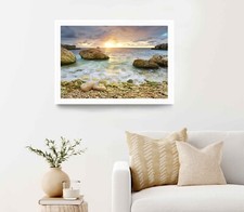 Sunset on The Sea, Composition of Nature Poster Premium Quality Choose your Size