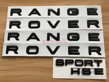 3PCS Set Gloss Black For RANG ROVE Sport HSE Letters Badge Front Rear Hood