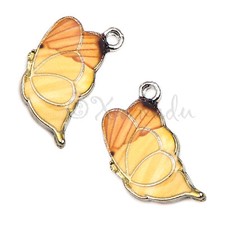 Butterfly Charms 23mm Gold Silver Plated Enamel Pendants E4895 - 2, 5 Or 10PCs