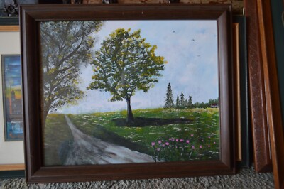Lonely Tree, Acrylic painting framed and glass protected