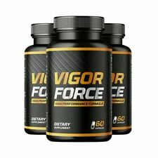 3-Pack Vigor Force Male Pills - Supports Mens Vitality & Energy - 180 Capsules