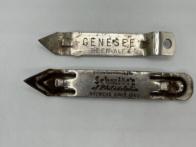 Schmidts of Philadelphia And Genesee Vintage Metal Beer Bottle Openers Man Cave