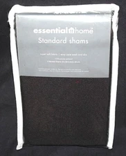 Essential Home Super Soft Fabric Standard Shams - Black/Red