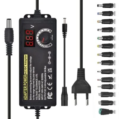 MARKENLOS 3V-24V 3A 72W Verstellbarer Netzadapter,Einstellbares Netzteil AC DC Adapter