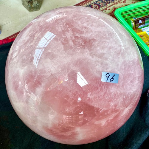 211.64LB Large Natural Pink Rose Quartz Crystal Sphere Ball Healing Reiki - Picture 4 of 17