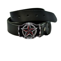 Rockabilly Buckle GüRtelschnalle Stern Design Glitzer Star Nautic *008 Rot