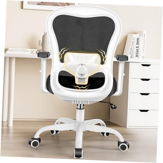 Office Chair Ergonomic Home Desk Chair, Comfy Computer Desk Chair with White