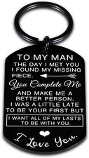 Valentines Day Gifts for Men to My Man Keychain Anniversary for Him Husband Gift