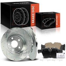 New Drilled Brake Rotors + Brake Pads for Jaguar Land Rover Discovery Sport Rear