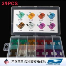24 Pack Large MAXI / APX Blade Fuse Assortment Auto Car Truck SUV AMP FUSES Kit