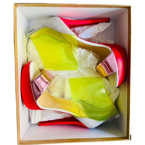 CHRISTIAN LOUBOUTIN Multicolor Leather and PVC Dufoura Platform Sandals, 39.5 - Picture 14 of 16