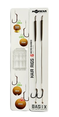KORDA BASIX HAIR RIGS – Breiter Gape, Fertig Gebunden Fürs