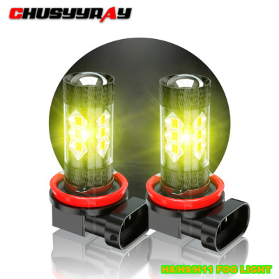 2PC H11 LED Headlight Super Bright Bulb Kit High Low Beam fog Light yellow 3000k