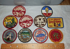Vintage 1950-1960's BSA Boy Scouts 9 Camporee Council Patches Lot & 1 Army ROTC