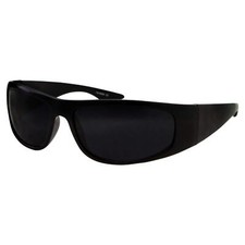 Matte Black Super Dark Lens Sunglasses  Biker Style Rider  Wrap Around Frame
