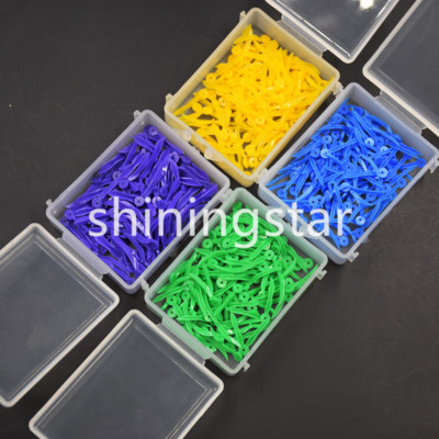 100pcs Plastic Dental Poly-Wedge – Round Wedges With Holes – 4 Sizes Mixed