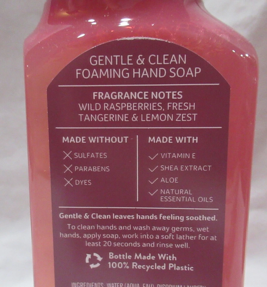 Bath & Body Works Gentle & Clean Foaming Hand Soap Set Lot 2 RASPBERRY TANGERINE - Image 4 of 4