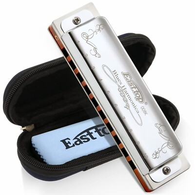 EASTTOP Mundharmonika T008K 10 Löcher Diatonic Blues Harmonica Geschenk New