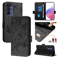 Black Rose Wallet Phone Case For Infinix Tecno Motorola Google ZTE TCL Ulefone