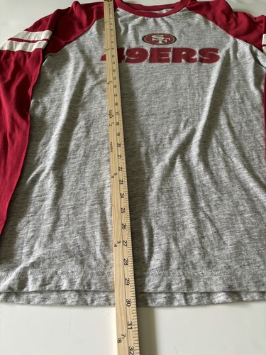 San Francisco 49ers Long Sleeve T-Shirt Men's L Gray Red White Stripes on Sleeve - Picture 6 of 9