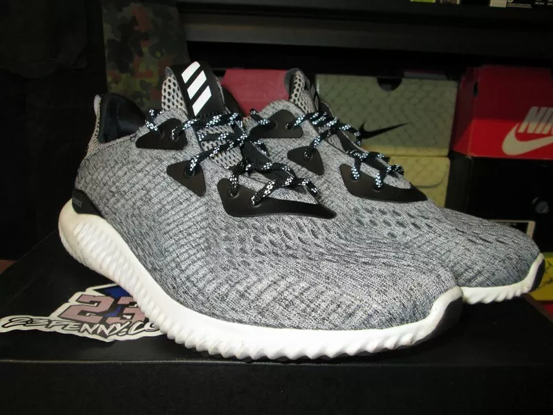 SALE ADIDAS ALPHABOUNCE EM M BB9043 GREY BLACK WHITE SZ 8.5 ALPHA