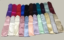 23.5"Long Stretch Satin Dress Opera Glove W/ Spandex. Wedding .Prom .Halloween.