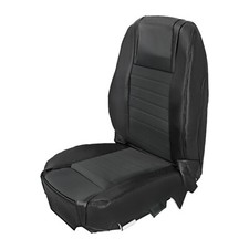 Black Leather Seat Cover Set For 2007-2009 Ford Mustang – Front Bottom & Top, Microfiber