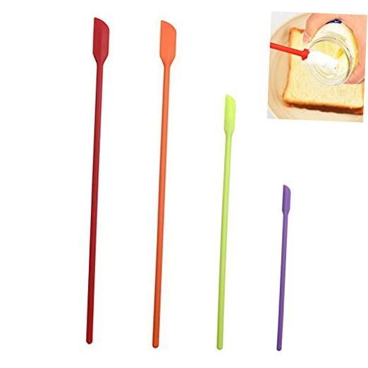 Mini Silicone Spatula Set- Small Rubber Spatula for Makeup- Thin Jar MIX