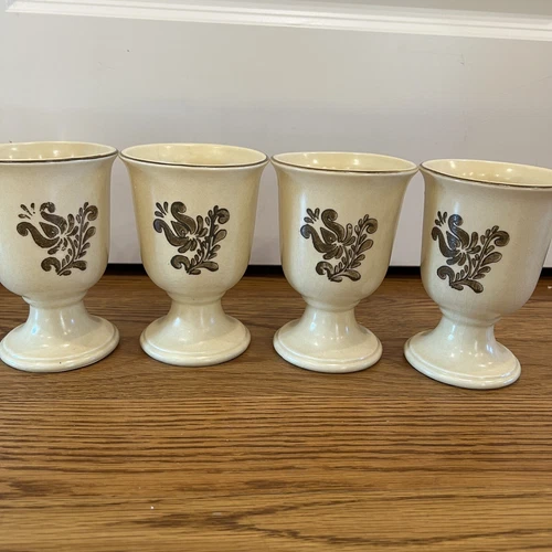 Pfaltzgraff Village Mug Footed Pedestal Cup Coffee Tea Grandmug Set of 4