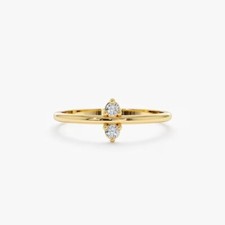 Natural Diamond Ring / 14k Solid Gold Engagement Ring / Stacking Diamond Ring