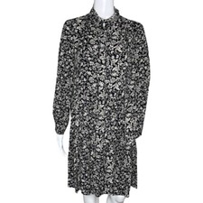 J Crew Dress Women Medium Black White Floral Flower Bohemian Bloomcore Peasant