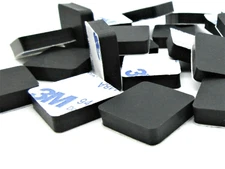 3/4" Sq x 3/16" Rubber Stick-On Feet Ideal for Laptops & Consoles 3M Backing