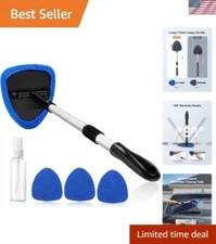 Blue Auto Windshield Cleaning Tool with 4 Washable Pads & Safety Hammer - 9.8 Oz