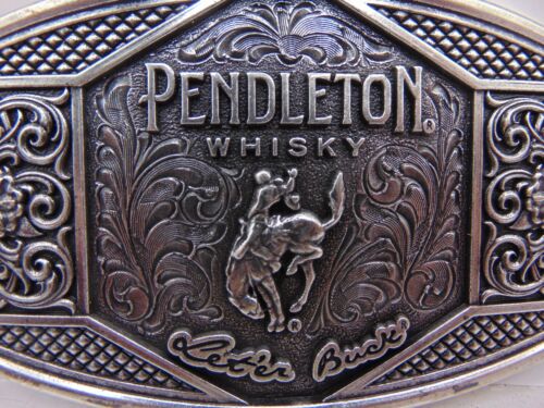 Montana Silversmiths Pendleton Whisky Let'er Buck 2022 Belt Buckle Cowboy Rodeo - Picture 3 of 5