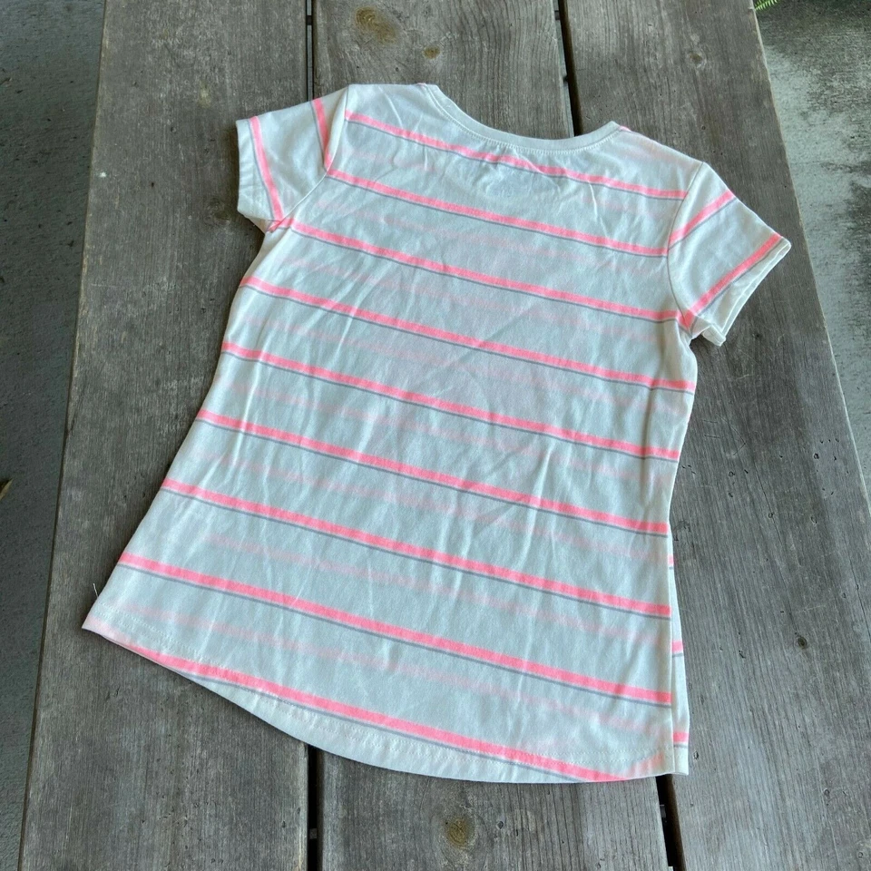 Arizona Jean Company Niñas Top Talla Grande 14 Rosa Crema Azúcar Calavera Rayas NUEVO Foto 4 de 4